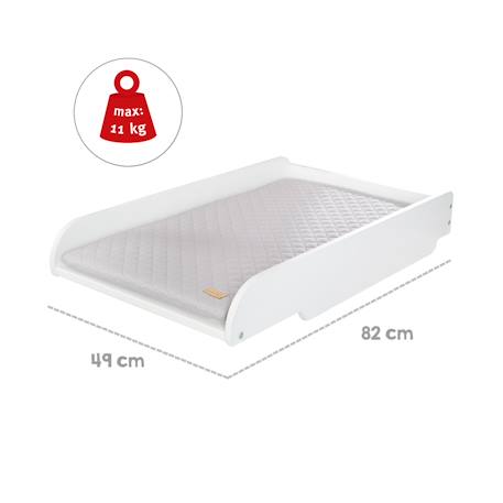 Plan à langer pour lit bébé + matelas à langer déperlant roba style Blanc / gris argenté 4 - vertbaudet enfant 