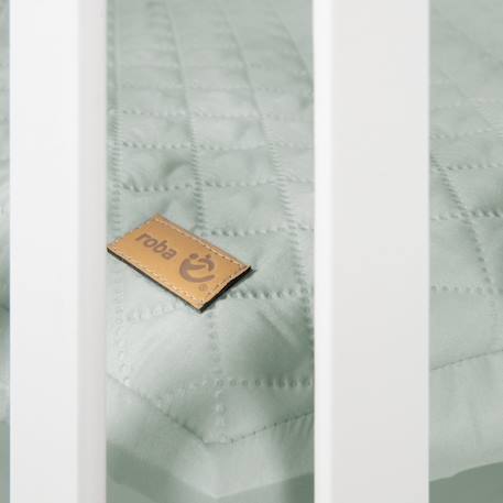 Parc bébé hexagonal sur roulettes + tapis déperlant roba style Blanc - gris argenté+Blanc - vert givré 10 - vertbaudet enfant 