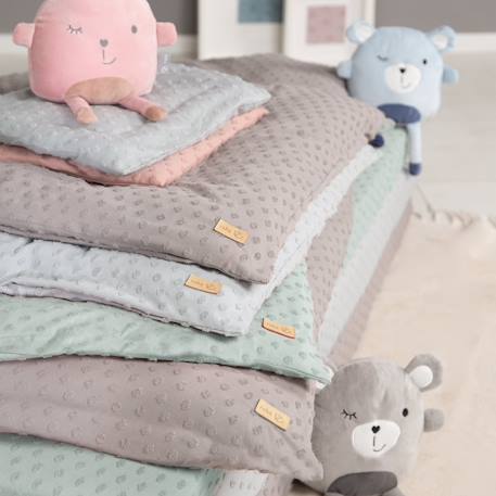 Parure de lit bébé et enfant en coton bio 2 pièces lil planet Bleu clair+Gris argenté+Rose pastel+Vert givré 22 - vertbaudet enfant 