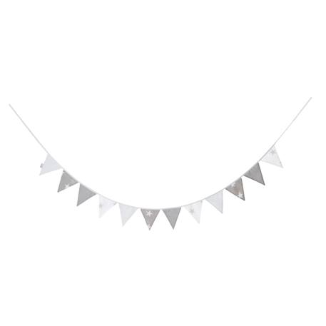 Guirlande de 12 fanions little stars Gris - étoiles+Gris - lapin miffy 1 - vertbaudet enfant 