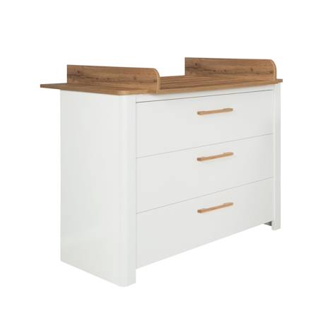 Commode à langer évolutive 3 tiroirs  ava Blanc / chêne artisan 1 - vertbaudet enfant 