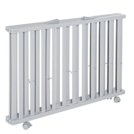 Parc bébé pliant en bois sur roulettes à freins Bicolore+Gris taupe 10 - vertbaudet enfant 