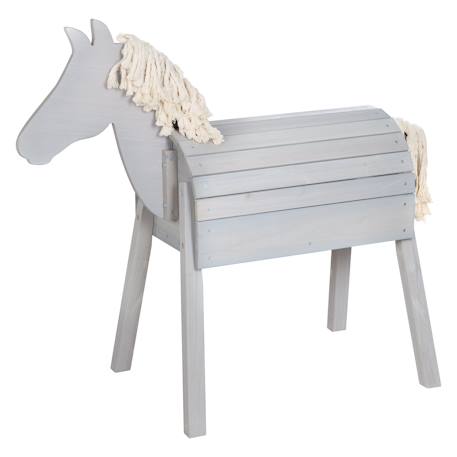Cheval de jardin en bois massif avec crinière et queue Gris+Teck 4 - vertbaudet enfant 