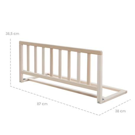 Barrière de lit en bois - protection anti-chute sûre pour bébés et enfants Blanc+Bois naturel+Gris 6 - vertbaudet enfant 