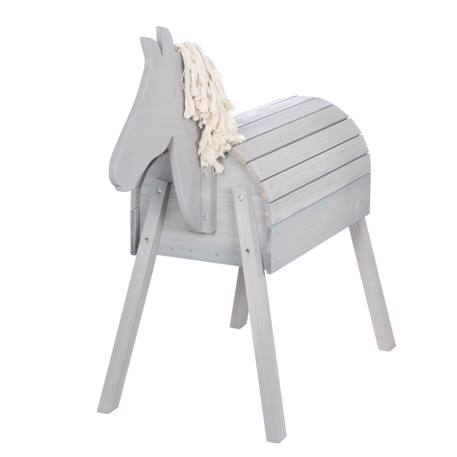 Cheval de jardin en bois massif avec crinière et queue Gris+Teck 3 - vertbaudet enfant 