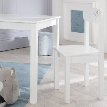 Set table et 2 chaises enfant en bois massif little stars Blanc / motifs étoiles 4 - vertbaudet enfant 