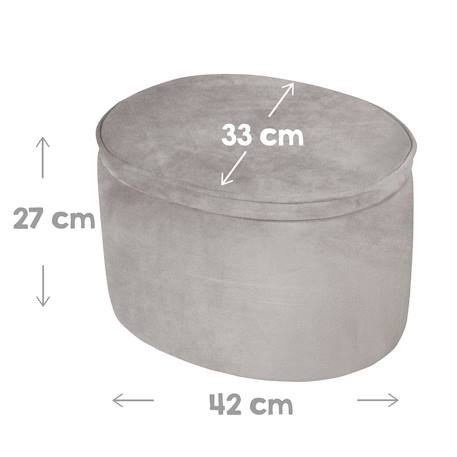 Pouf coffre ovale en bois et velours - tabouret avec rangement lil sofa Bleu clair+Gris argenté+Rose pastel 11 - vertbaudet enfant 