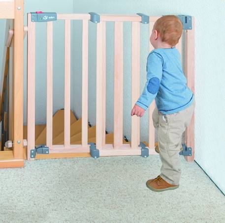 Barrière de sécurité pour escaliers en bois massif avec portillon Naturel 2 - vertbaudet enfant 