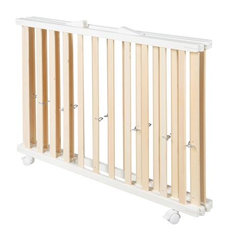 Parc bébé pliant en bois sur roulettes à freins Bicolore+Gris taupe 4 - vertbaudet enfant 