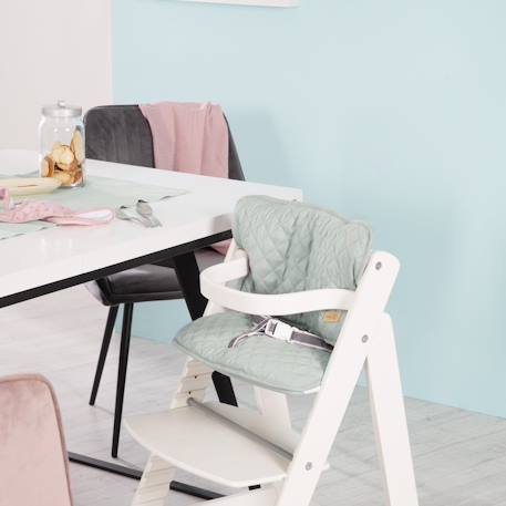 Coussins matelassés et déperlants pour chaises hautes sit up Bleu clair / bleu ciel+Gris argenté+Rose pastel+Vert givré 19 - vertbaudet enfant 