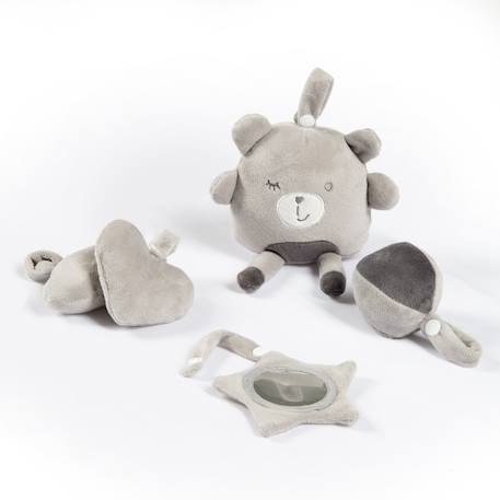 Tapis d'éveil avec arches et 5 jouets suspendus roba style Bleu clair - ourson benny+Gris argenté - ourson sammy+Rose - lapin lily 12 - vertbaudet enfant 