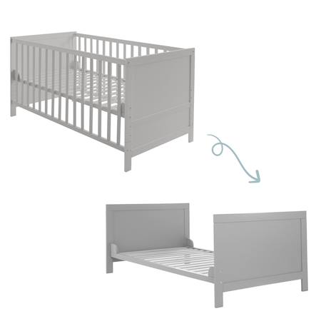 Lit bébé évolutif convertible en lit junior Gris taupe 5 - vertbaudet enfant 