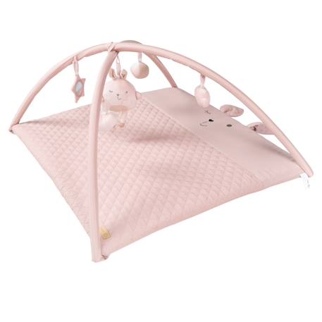Tapis d'éveil avec arches et 5 jouets suspendus roba style Bleu clair - ourson benny+Gris argenté - ourson sammy+Rose - lapin lily 13 - vertbaudet enfant 