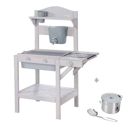 Cuisine d'extérieur en bois fsc® pour enfants avec accessoires Gris 1 - vertbaudet enfant 