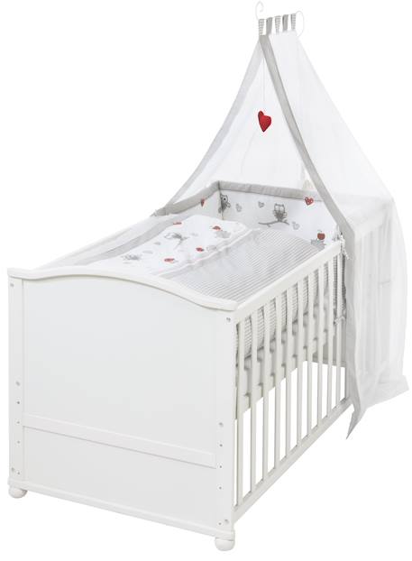 Lit évolutif avec matelas et accessoires complets adam et eule Blanc / gris 1 - vertbaudet enfant 