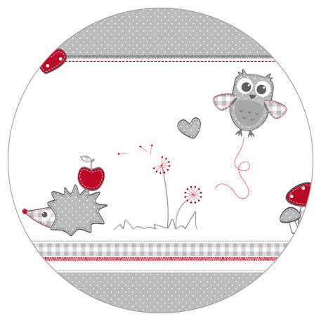 Tapis de parc universel avec bords - motifs hibou adam & eule Blanc - gris / grandes étoiles+Gris - blanc / hibou+Gris - blanc / lapin 6 - vertbaudet enfant 