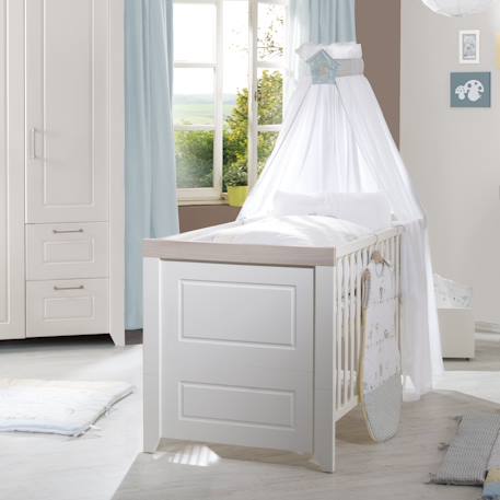 Lit bébé évolutif convertible en lit junior felicia Blanc cassé / luna elm 2 - vertbaudet enfant 
