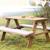 Table pique-nique en bois massif 4 places + 2 coussins Gris / motif étoiles+Teck / motif étoiles 11 - vertbaudet enfant 