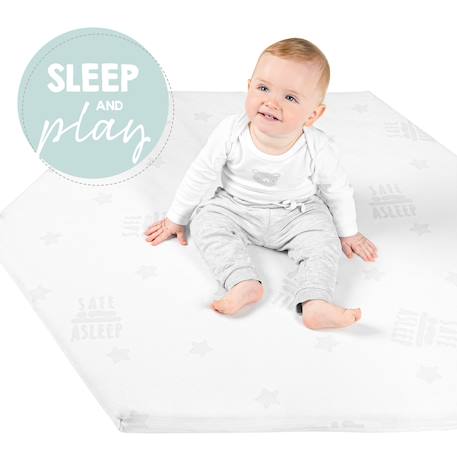 Matelas de parc bébé respirant et déhoussable safe asleep® Blanc - hexagonal+Blanc - rectangulaire 2 - vertbaudet enfant 