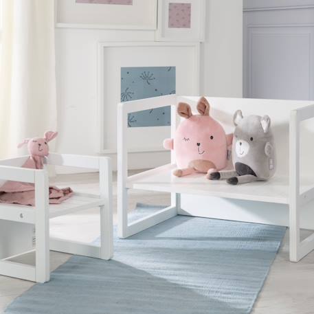 Table convertible en banc évolutif à 2 hauteurs d'assise Blanc+Gris 6 - vertbaudet enfant 