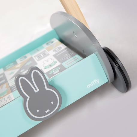 Chariot de marche + blocs de construction miffy® Gris - vert menthe / miffy 6 - vertbaudet enfant 