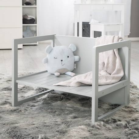 Set table convertible en banc et 2 chaises évolutives Blanc+Gris 9 - vertbaudet enfant 