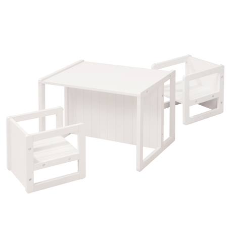 Set table convertible en banc et 2 chaises évolutives Blanc+Gris 3 - vertbaudet enfant 