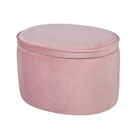 Pouf coffre ovale en bois et velours - tabouret avec rangement lil sofa Bleu clair+Gris argenté+Rose pastel 16 - vertbaudet enfant 