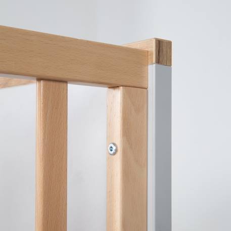 Lit évolutif en hêtre massif transformable en lit junior caro Gris clair / chêne doré 5 - vertbaudet enfant 