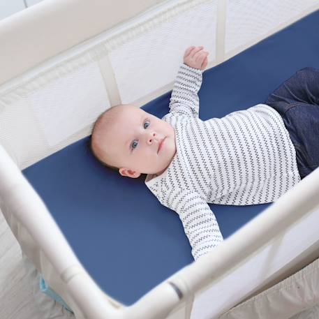 Matelas pliant et déhoussable + sac de transport Bleu foncé 2 - vertbaudet enfant 