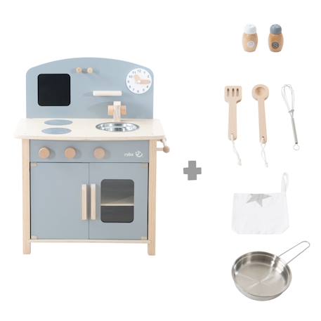 Cuisine enfant équipée avec accessoires et horloge Gris et naturel+Rose et naturel 5 - vertbaudet enfant 