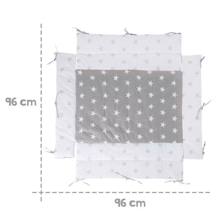 Tapis de parc universel avec bords - motifs hibou adam & eule Blanc - gris / grandes étoiles+Gris - blanc / hibou+Gris - blanc / lapin 4 - vertbaudet enfant 