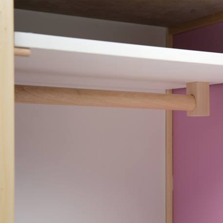Armoire de poupée avec penderie et étagère scarlett Lilas, blanc et naturel 6 - vertbaudet enfant 