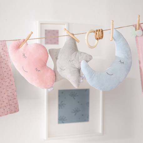 Ensemble fauteuil + pouf + coussin décoratif étoile lil sofa Bleu clair+Gris argenté+Rose pastel 16 - vertbaudet enfant 