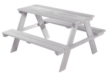 Table pique-nique en bois massif 4 places + 2 coussins Gris / motif étoiles 3 - vertbaudet enfant 