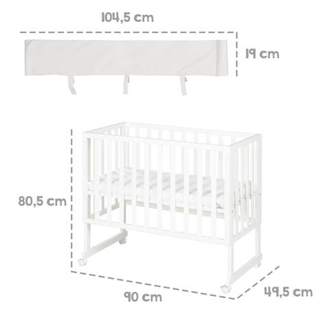 Berceau cododo 3en1 avec matelas et accessoires roba style Blanc / gris+Gris taupe 5 - vertbaudet enfant 