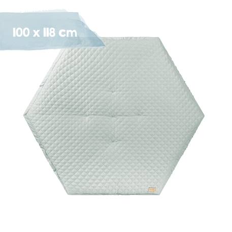 Parc bébé hexagonal sur roulettes + tapis déperlant roba style Blanc - gris argenté+Blanc - vert givré 11 - vertbaudet enfant 