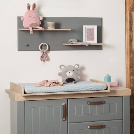 Housse de matelas à langer extensible en coton bio lil planet Bleu clair+Gris argenté+Vert givré 2 - vertbaudet enfant 