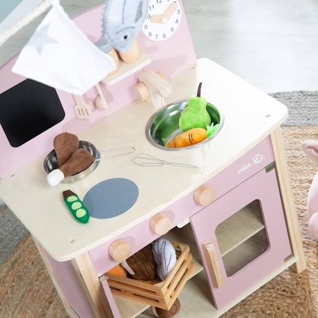 Cuisine enfant équipée avec accessoires et horloge Gris et naturel+Rose et naturel 8 - vertbaudet enfant 