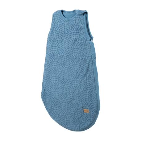 Gigoteuse sans manches en coton bio à pois en relief seashells Bleu indigo+Écru 3 - vertbaudet enfant 