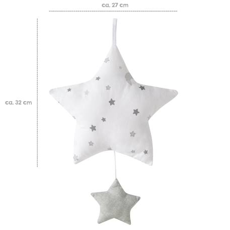 Étoile musicale avec mécanisme musical amovible Blanc - gris / motif étoiles 3 - vertbaudet enfant 