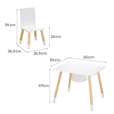 Set table et 2 chaises enfant avec filet de rangement Blanc et naturel+Gris et naturel 3 - vertbaudet enfant 
