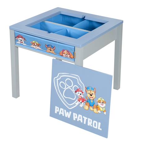 Table d'activités + 1 tabouret cube avec rangement pat' patrouille Bleu - gris 3 - vertbaudet enfant 