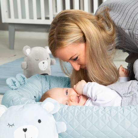 Réducteur de lit 3 en 1 tissu déperlant roba style Bleu clair / ourson+Gris argenté / ourson+Rose pastel / lapin 3 - vertbaudet enfant 