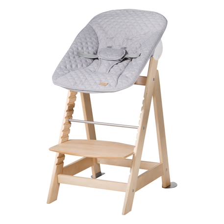 Chaise haute évolutive born up avec transat déperlant et inclinable roba style Blanc - gris argenté+Blanc - vert givré+Naturel - gris argenté+Naturel - vert givré 15 - vertbaudet enfant 