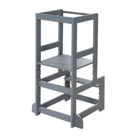 Tour d'apprentissage évolutive en bois Blanc+Gris anthracite 7 - vertbaudet enfant 