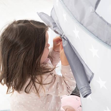 Tente pop up en forme de château fort motif étoiles Gris étoilé 6 - vertbaudet enfant 