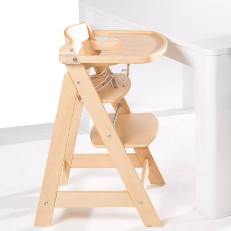 Chaise haute évolutive avec plateau repas amovible sit up fun Blanc+Bois naturel 9 - vertbaudet enfant 