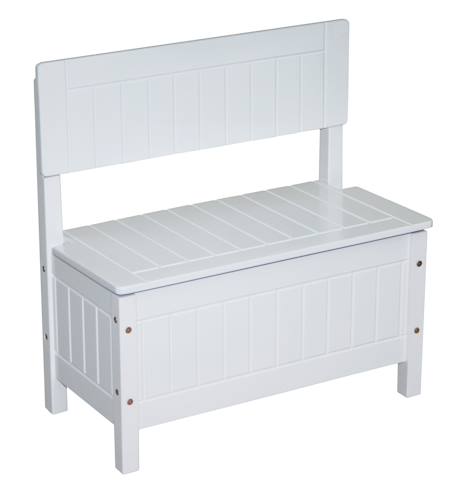 Banc-coffre à jouets avec couvercle à fermeture douce Blanc 1 - vertbaudet enfant 