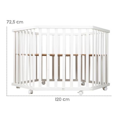 Parc bébé hexagonal réglable + tapis imprimé sternenzauber Blanc - gris / lapin 4 - vertbaudet enfant 